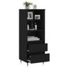 Aparador Alto | Armario De Cocina | Buffet De Salón Madera Contrachapada Negro 40x36x110 Cm Cfw733860