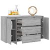 Aparador | Armario De Cocina | Buffet De Salón Con 3 Cajones Gris Sonoma 120x41x75 Cm Cfw734623