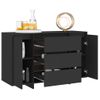 Aparador | Armario De Cocina | Buffet De Salón Con 3 Cajones Madera Contrachapada Negro 120x41x75 Cm Cfw734625