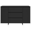 Aparador | Armario De Cocina | Buffet De Salón Con 3 Cajones Madera Contrachapada Negro 120x41x75 Cm Cfw734625