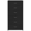 Aparador | Armario De Cocina | Buffet De Salón Con 6 Cajones Madera Contrachapada Negro 50x34x96 Cm Cfw734645