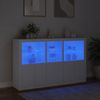 Aparador | Armario De Cocina | Buffet De Salón Con Luces Led Blanco 162x37x100 Cm Cfw734665