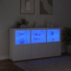 Aparador | Armario De Cocina | Buffet De Salón Con Luces Led Blanco 181,5x37x100 Cm Cfw734667