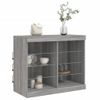 Aparador | Armario De Cocina | Buffet De Salón Con Luces Led Gris Sonoma 81x37x67 Cm Cfw734706