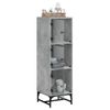 Aparador | Armario De Cocina | Buffet De Salón Con Puertas De Vidrio Gris Hormigón 35x37x120 Cm Cfw734806