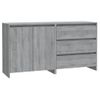 Pack 2 Uds Aparador | Armario De Cocina | Buffet De Salón De Madera Manufacturada Gris Sonoma Cfw734838