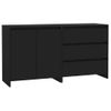 Pack 2 Uds Aparador | Armario De Cocina | Buffet De Salón De Madera Manufacturada Negro Cfw734841