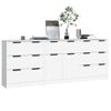 3 Uds Aparador | Armario De Cocina | Buffet De Salón De Madera Contrachapada Blanco Cfw734844