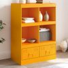 Aparador | Armario De Cocina | Buffet De Salón De Acero Amarillo Mostaza 67x39x95 Cm Cfw734868