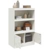 Aparador | Armario De Cocina | Buffet De Salón De Acero Blanco 67x39x107 Cm Cfw734876