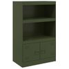 Aparador | Armario De Cocina | Buffet De Salón De Acero Verde Oliva 67x39x107 Cm Cfw734895