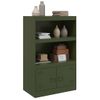 Aparador | Armario De Cocina | Buffet De Salón De Acero Verde Oliva 67x39x107 Cm Cfw734895