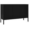 Aparador | Armario De Cocina | Buffet De Salón De Acero Y Vidrio Negro 105x35x70 Cm Cfw734905