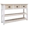 Aparador | Armario De Cocina | Buffet De Salón De Madera Color Natural Y Blanco 115x30x76 Cm Cfw734931