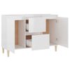 Aparador | Armario De Cocina | Buffet De Salón De Madera Contrachapada Blanco Brillante 103,5x35x70cm Cfw735030