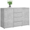 Aparador | Armario De Cocina | Buffet De Salón De Madera Contrachapada Gris Hormigón 120x35,5x75 Cm Cfw735258