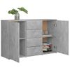 Aparador | Armario De Cocina | Buffet De Salón De Madera Contrachapada Gris Hormigón 120x35,5x75 Cm Cfw735258