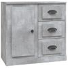 Aparador | Armario De Cocina | Buffet De Salón De Madera Contrachapada Gris Hormigón 70x35,5x67,5 Cm Cfw735552