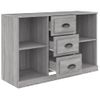 Aparador | Armario De Cocina | Buffet De Salón De Madera Contrachapada Gris Sonoma 104,5x35,5x67,5 Cm Cfw735580