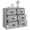 Aparador | Armario De Cocina | Buffet De Salón De Madera Contrachapada Gris Sonoma 70x35,5x67,5 Cm Cfw735639