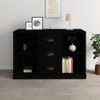 Aparador | Armario De Cocina | Buffet De Salón De Madera Contrachapada Negro 104,5x35,5x67,5 Cm Cfw735692