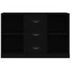 Aparador | Armario De Cocina | Buffet De Salón De Madera Contrachapada Negro 104,5x35,5x67,5 Cm Cfw735692