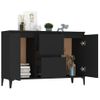 Aparador | Armario De Cocina | Buffet De Salón De Madera Contrachapada Negro 104x35x70 Cm Cfw735693