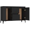 Aparador | Armario De Cocina | Buffet De Salón De Madera Contrachapada Negro 104x35x70 Cm Cfw735693