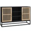 Aparador | Armario De Cocina | Buffet De Salón De Madera Contrachapada Negro 105x30x65 Cm Cfw735695