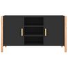 Aparador | Armario De Cocina | Buffet De Salón De Madera Contrachapada Negro 107x38x60 Cm Cfw735696