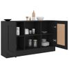 Aparador | Armario De Cocina | Buffet De Salón De Madera Contrachapada Negro 120x30,5x70 Cm Cfw735697