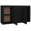 Aparador | Armario De Cocina | Buffet De Salón De Madera Contrachapada Negro 120x36x69 Cm Cfw735698