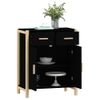 Aparador | Armario De Cocina | Buffet De Salón De Madera Contrachapada Negro 62x38x75 Cm Cfw735919