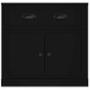 Aparador | Armario De Cocina | Buffet De Salón De Madera Contrachapada Negro 70x35,5x67,5 Cm Cfw735929