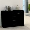 Aparador | Armario De Cocina | Buffet De Salón De Madera Contrachapada Negro 88x30x65 Cm Cfw735945