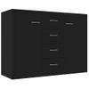 Aparador | Armario De Cocina | Buffet De Salón De Madera Contrachapada Negro 88x30x65 Cm Cfw735945