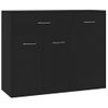 Aparador | Armario De Cocina | Buffet De Salón De Madera Contrachapada Negro 88x30x70 Cm Cfw735946