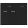 Aparador | Armario De Cocina | Buffet De Salón De Madera Contrachapada Negro 88x30x70 Cm Cfw735946