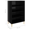 Aparador | Armario De Cocina | Buffet De Salón De Madera Contrachapada Negro Brillante 57x35x90 Cm Cfw735953