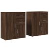 Pack 2 Uds Aparador | Armario De Cocina | Buffet De Salón De Madera De Ingeniería Marrón Roble 60x31x70 Cm Cfw736323