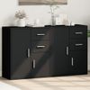 Pack 2 Uds Aparador | Armario De Cocina | Buffet De Salón De Madera De Ingeniería Negro 60x31x70 Cm Cfw736326