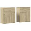 Pack 2 Uds Aparador | Armario De Cocina | Buffet De Salón De Madera De Ingeniería Roble Sonoma 60x31x70 Cm Cfw736333