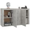 Aparador | Armario De Cocina | Buffet De Salón De Madera De Ingeniería Gris Hormigón 120x36x69 Cm Cfw736467