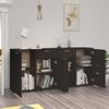 Aparador | Armario De Cocina | Buffet De Salón De Madera De Ingeniería Negro 160x36x75 Cm Cfw736816