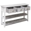 Aparador | Armario De Cocina | Buffet De Salón De Madera Gris Envejecido 115x30x76 Cm Cfw737140