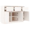 Aparador | Armario De Cocina | Buffet De Salón De Madera Maciza De Pino Blanco 110x34x75 Cm Cfw737265