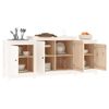 Aparador | Armario De Cocina | Buffet De Salón De Madera Maciza De Pino Blanco 164x37x68 Cm Cfw737270