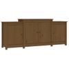 Aparador | Armario De Cocina | Buffet De Salón De Madera Maciza De Pino Marrón Miel 164x37x68 Cm Cfw737351