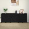 Aparador | Armario De Cocina | Buffet De Salón De Madera Maciza De Pino Negro 230 X 35 X 80 Cm Cfw737393