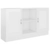 Aparador | Armario De Cocina | Buffet De Salón Madera Contrachapada Blanco Brillante 120x30,5x70 Cm Cfw737538